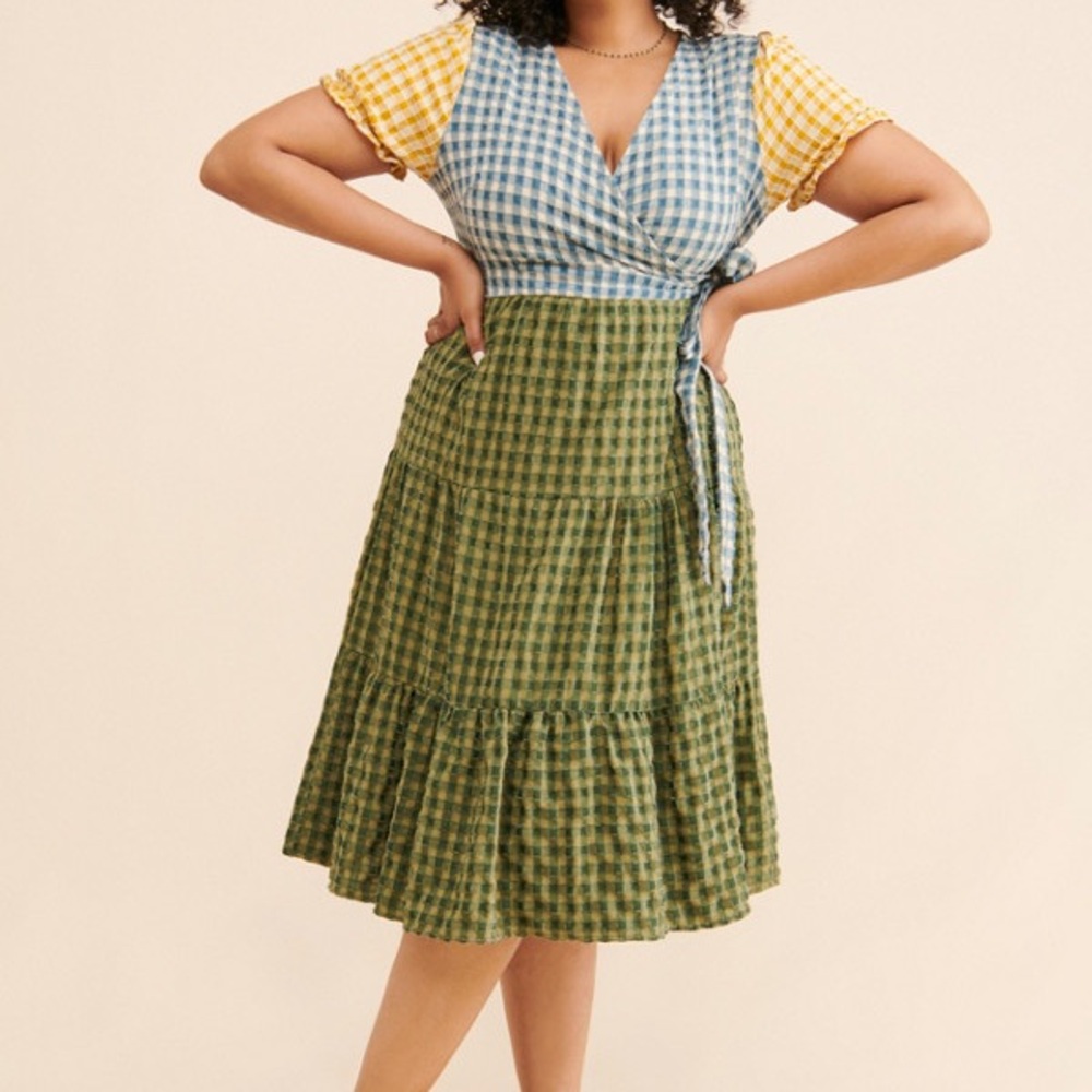 Lisa Says Gah Checkered Wrap Dress